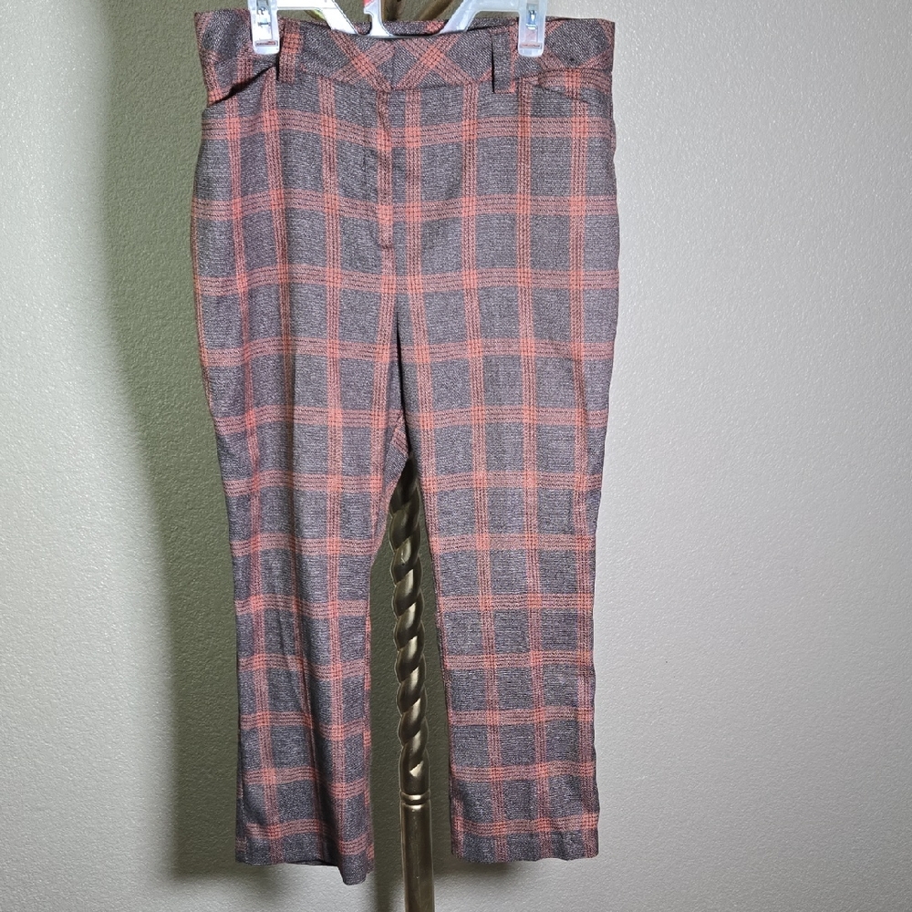 Avenue Brown and Orange Textured Pants